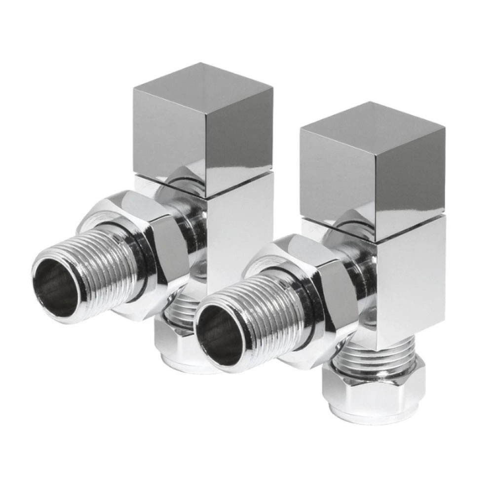 Cutout image of Redroom by Barwick Chrome Angled Square Manual Radiator Valves